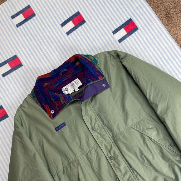 Vintage Columbia Fleece Lined Full Zip Up snap button Jacket - Picture 5 of 12